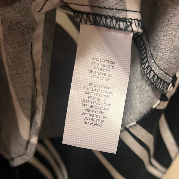 Rachel Zoe/Anthropologie Black and White Short Sleeve Shirt Dress - Picture 6 of 6